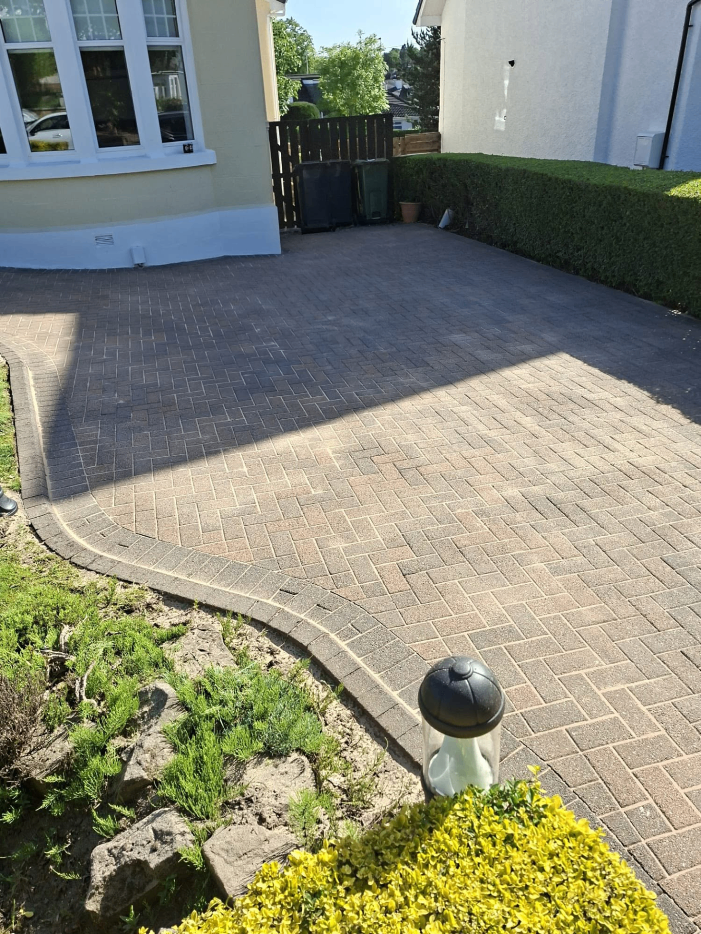 Driveway pressure wash after